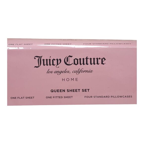 Juicy Couture Queen Sheet Set Candy Cane & Gingerbread 4 Pillowcases Polyester - Picture 4 of 7